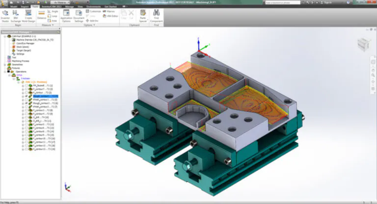 InventorCAM integrado en Autodesk Inventor con simulación de maquinado